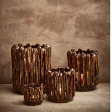 Afbeelding in Gallery-weergave laden, Theelichthouder bruin glans