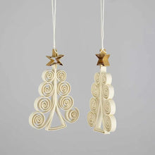Afbeelding in Gallery-weergave laden, Quilled kerstboom hanger 2-pack
